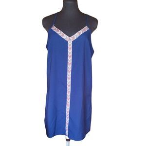 Chevron Embroidered Mini Dress